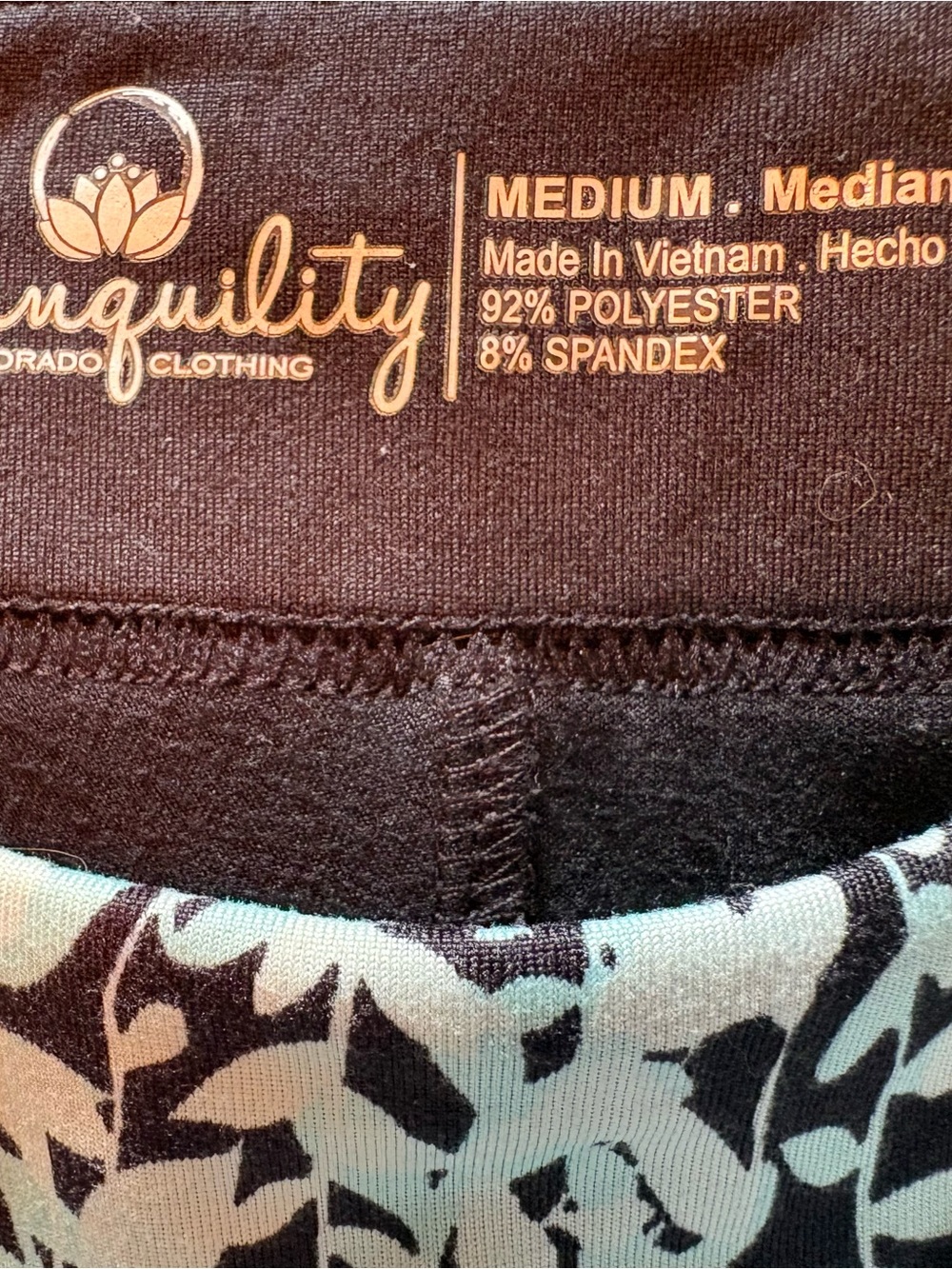 Tranquility by Colorado Clothing Black & Light Blue Leaf-Print A-Line Skort - Picture 6 of 6